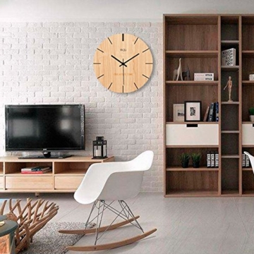 ZWL Woody Wanduhr Creative Study Schlafzimmer Ruhige Uhr Wohnzimmer Wanduhr Uhr 12-16 Zoll Holz Farbe Studio Studio Wanduhr fashion ( größe : 40*40cm ) - 5