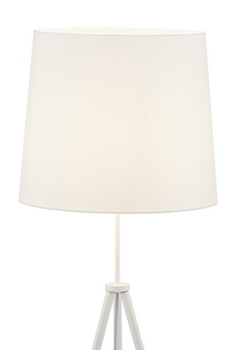 Briloner Leuchten - Stehlampe weiß, Wohnzimmerlampe, Stoff-Lampenschirm, inkl. Schnurschalter, E27, Höhe: 139.5 cm - 4