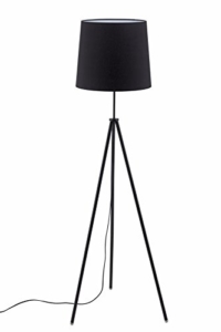 Briloner Leuchten Stehlampe, Wohnzimmerlampe Lampenschirm, Inkl. Schnurschalter, E27, Höhe: 139.5 cm, Metall, Schwarz, 60 x 60 x 139.5 cm - 2