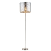 Design Steh Leuchte Stoff Decken Fluter Lese Stand Lampe silber glänzend Globo 15188S - 1