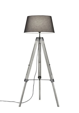 Khl LED Stehlampe Standleuchte Studio Stoffschirm Dreifuß grau 143cm 9W E27 KH409911 - 1
