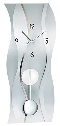 AMS 7246 Wanduhr Glas Modern Pendel - 1