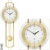 AMS. design Pendel-Wanduhr (Funkuhr), modern mit Mineralglas und Metall, golden - 3