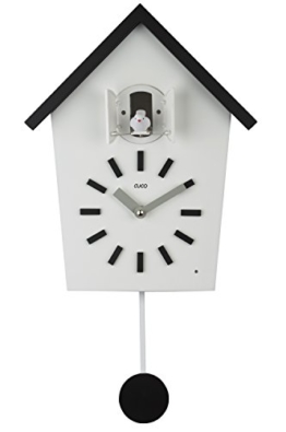 Cuco Clock Kuckucksuhr "Bauernhaus" mit Pendel Wanduhr Design Uhr modern Pendeluhr Kuckuck Holz Zeit Nachtruhe Chronometer Schwarz STK - 1