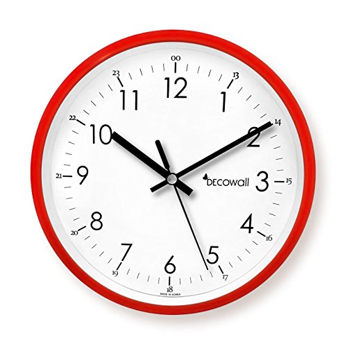 Decowall DSH-M22R 8.8" Nicht-tickende Stille Metall Modern Wanduhr DIY für Wohnzimmer Küche Büro (22.5cm, Rot) - 1 Decowall DSH-M22R 8.8" Nicht-tickende Stille Metall Modern Wanduhr DIY für Wohnzimmer Küche Büro (22.5cm, Rot) - 1