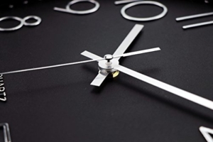 Foxtop 12 Zoll Modern Quartz Lautlos Wanduhr Schleichende Sekunde ohne Ticken, (Ø) 30 cm (Silber) - 4