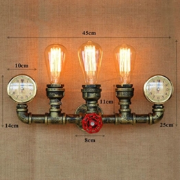 Industrielle Winddekoration LOFT Retro Wandleuchte Bronze Wanduhren Bügeleisen 3 Köpfe Wasserpfeife Industriewände Cafe Coffee Shop Bekleidung Shop Bar Wand Dekorative Beleuchtung Lichtwand - 1