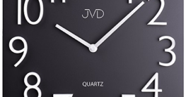 JVD HB16 Wanduhr Quarz analog Metall schwarz viereckig modern Magnetzahlen - 1