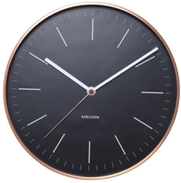 Karlsson KA5507BK Wanduhr Minimal mit Rahmen, Metall, schwarz / kupferfarben, 5 x 27.5 x 27.5 cm - 1