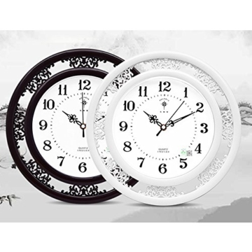 KKLOCK Wanduhr Uhr Wanduhren Lautlos für Wohnzimmer Büro Schlafzimmer Badezimmer Küche Kinderzimmer Mini Einfache AA Batterie Ø35cm Runde Großes Retro Nostalgie Vintage Fassung mit Ziffern Cartoon Owl Uhren [Enthält keine Batterie] - 2