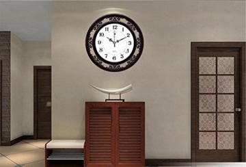 KKLOCK Wanduhr Uhr Wanduhren Lautlos für Wohnzimmer Büro Schlafzimmer Küche Kinderzimmer Mini Einfache AA Batterie Ø35cm Runde Retro Nostalgie mit Ziffern Cartoon Uhren [Enthält keine Batterie] (Schwarz) - 5