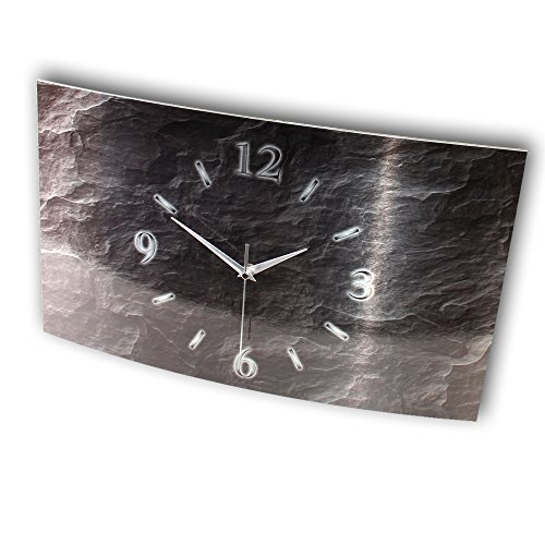 Kreative Feder Designer-wandklok Abstract Water in moderne metallic look zonder tikkende geluiden (stille radioklokwerk