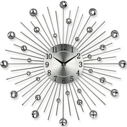 Küchenuhr - Bürouhr - Uhr - Moderne Designer Quartz Wanduhr Gerade - Silber - 1