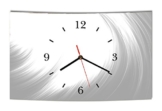 LAUTLOSE Designer Wanduhr Abstrakt grau weiß modern Dekoschild Abstrakt Bild 38 x 25cm - 1