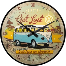 Nostalgic-Art 51058 Volkswagen - VW Bulli - Let's Get Lost, Wanduhr 31cm - 1