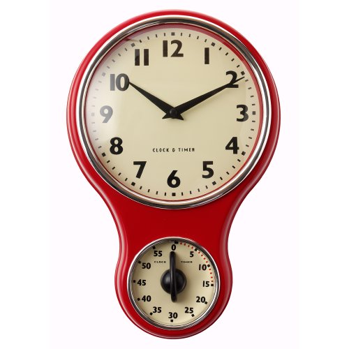 ProCook Retro Küchenuhr und Timer rot - 1 ProCook Retro Küchenuhr und Timer rot - 1