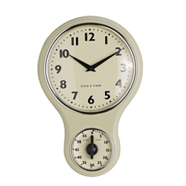 ProCook Retro-Wanduhr mit Timer, creme, dunkel - 1