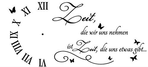 tjapalo® stku1 Wanduhr Wandtattoo Uhr Wohnzimmer Wandsticker