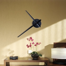 URAQT 3D Wanduhr Uhrwerk & Uhrzeigern Modern für die Wand, mit 2 Nadeln (schwarz) - 1