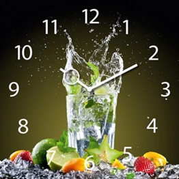 Wanduhr aus Glas für die Küche, Ice Mojito, Cocktail Glas, 30x30 cm von Eurographics - 1