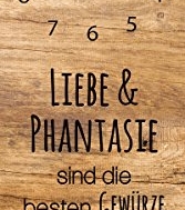 Wanduhr aus Glas für die Küche, Liebe und Phantasie, Holzoptik mit Löffel mit Gewürzen, 20x60 cm von Eurographics - 1