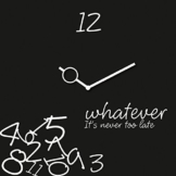 Wanduhr aus Glas, Whatever Clock, Schwarz mit weißen Zahlen, 30x30 cm von Eurographics - 1