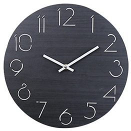 Wanduhr Vintage Lautlos, CT-Tribe 12 Zoll(30cm) MDF Wanduhr Retro Vintage Uhr Ohne Ticken Wall Clock Küchenwanduhr - 2 - 1