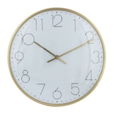 WM. Widdop Metall Wanduhr arabisches Zifferblatt Gold Finish 25 cm Moderne Sleek Weiß Zifferblatt Wanduhr - 1