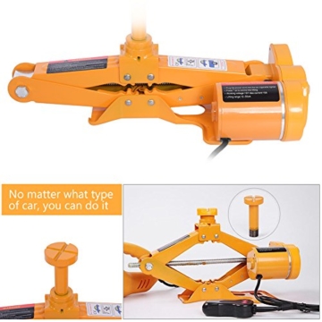12 V Auto Jack, 3 Tonne Automotive Electric Car Scherenwagenheber Lifting Jack Van Garage Werkzeug mit Speicher Fall, Hubhöhe 17-42 cm - 6