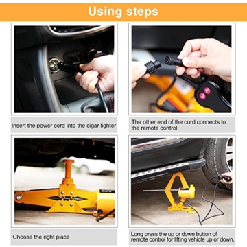 12 V Auto Jack, 3 Tonne Automotive Electric Car Scherenwagenheber Lifting Jack Van Garage Werkzeug mit Speicher Fall, Hubhöhe 17-42 cm - 7