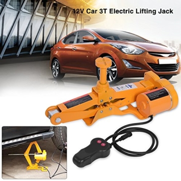 12 V Auto Jack, 3 Tonne Automotive Electric Car Scherenwagenheber Lifting Jack Van Garage Werkzeug mit Speicher Fall, Hubhöhe 17-42 cm - 9