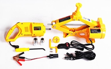 2.5 T Elektrischer Wagenheber Scherenwagenheber + Schlagschrauber 12V 120-420mm - 3