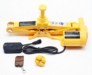 2.5T 12cm-37cm und 17cm-42cm Elektrischer Wagenheber mit Drahtlose Fernbedienung für Auto Scherenlift mit Elektro Schlagschrauber - 2