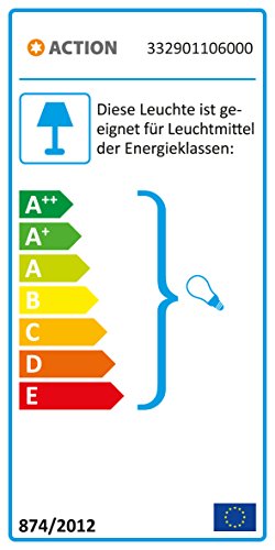 ACTION by WOFI 332901106000 Standleuchte Serie: Fynn, 150 cm/ Durchmesser 25 cm, Metall,  60 W, E27, Nickel-matt/schwarz, 25 x 25 x 150 cm - 1