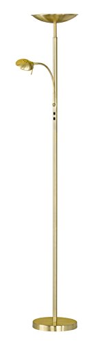 Action Standfluter 2-flammig, Serie Kento, 1 x LED, 18 W, 1 x LED, 5 W, Höhe 180 cm, Kelvin 2700, Lumen 1600, messing matt 374602320000 - 1