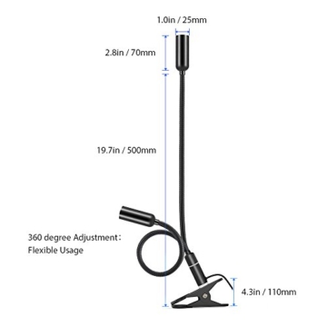 Aglaia LED Klemmleuchte 4W, Dimmbar Augepflege Bettleuchte mit 3 Helligkeitstufe, 360° Flexibel Schwanenhals Leselampe für Schlafzimmer Büro (Schwarz) - 8