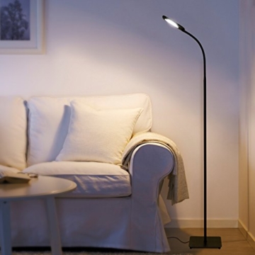 Aglaia Stehlampe Dimmbare, Touch Stehleuchte LED Schwenkbare 6.8W mit 3 stufen Helligkeit, 4000K Natur Weiß für Schlafzimmer, Wohnzimmer (Schwarz) - 2