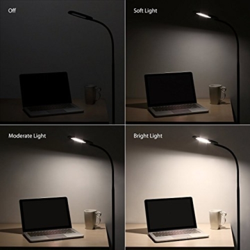 Aglaia Stehlampe Dimmbare, Touch Stehleuchte LED Schwenkbare 6.8W mit 3 stufen Helligkeit, 4000K Natur Weiß für Schlafzimmer, Wohnzimmer (Schwarz) - 3