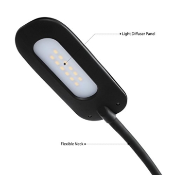 Aglaia Stehlampe Dimmbare, Touch Stehleuchte LED Schwenkbare 6.8W mit 3 stufen Helligkeit, 4000K Natur Weiß für Schlafzimmer, Wohnzimmer (Schwarz) - 5