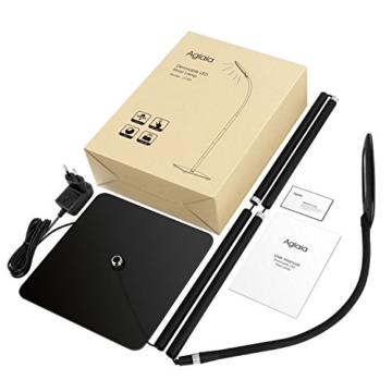 Aglaia Stehlampe Dimmbare, Touch Stehleuchte LED Schwenkbare 6.8W mit 3 stufen Helligkeit, 4000K Natur Weiß für Schlafzimmer, Wohnzimmer (Schwarz) - 7