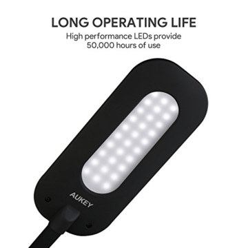 AUKEY Stehlampe 6,5W LED Stufenlos Dimmbar, Naturweißes und augenschonendes Licht, Standleuchte mit Flexiblem Hals, Leselampe für Wohnzimmer, Schlafzimmer oder Kinderzimmer - 3