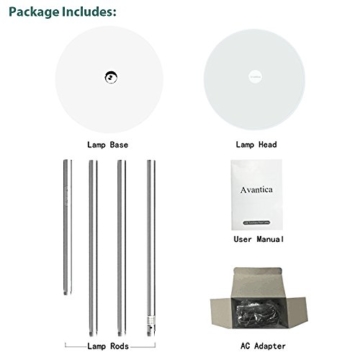 Avantica Stehlampe LED -3000K Warmes Licht,30W,3750 Lumen,71 inch ,0 Verzögerung für Wandschalter,30 Minuten Timer,5 Helligkeitsstufen,Touch-Bedienung- LED Standleuchte - 8