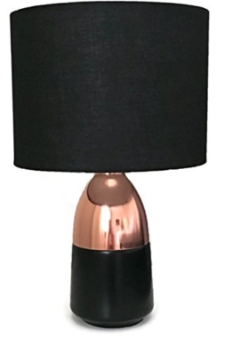 Bada Bing Tischleuchte Kupfer Schwarz Touch Funktion GROß Leuchte Stehlampe mit Schirm ca. cm Lampe Lampenschirm edel 19 - 1