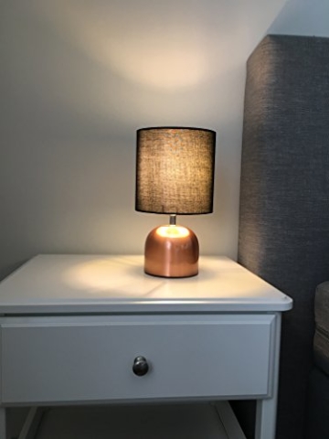 Bada Bing Tischleuchte Kupfer Schwarz Touch Funktion KLEIN Leuchte Stehlampe mit Schirm ca. cm Lampe Lampenschirm edel 17 - 2
