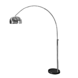 Bogenlampe LOUNGE DEAL schwarz Marmorfuss chrom 170-210cm ausziehbar - 1