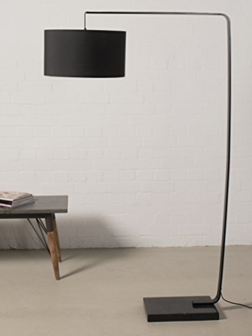 Bogenlampe schwarz 170 cm Bogenleuchte Stehleuchte Stehlampe Marmor Metall Design Modern Lampe Leuchte - 2