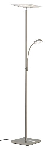 Briloner Leuchten 1292-022 A+, Stehlampe, dimmbar, Stehleuchte, Wohnzimmerlampe, Deckenfluter, Standleuchte, LED Fluter, Standlicht, Wohnzimmerleuchte, Leseleuchte, LED Standleuchte, schwenkbar - 1