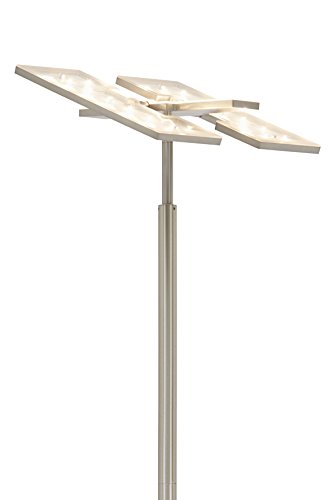 Briloner Leuchten - LED Stehlampe mit flexibler Leselampe, eckiger 2-teilig kipp- & schwenkbarer Leuchtenkopf, stufenlos dimmbar, moderne Wohnzimmerlampe, 21 W + 3.5 W - 12