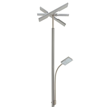 Briloner Leuchten - LED Stehlampe mit flexibler Leselampe, eckiger 2-teilig kipp- & schwenkbarer Leuchtenkopf, stufenlos dimmbar, moderne Wohnzimmerlampe, 21 W + 3.5 W - 16