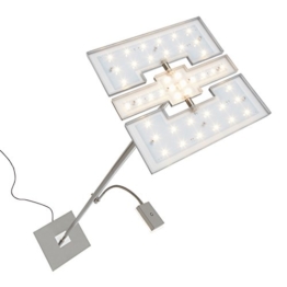 Briloner Leuchten - LED Stehlampe mit flexibler Leselampe, eckiger 2-teilig kipp- & schwenkbarer Leuchtenkopf, stufenlos dimmbar, moderne Wohnzimmerlampe, 21 W + 3.5 W - 1